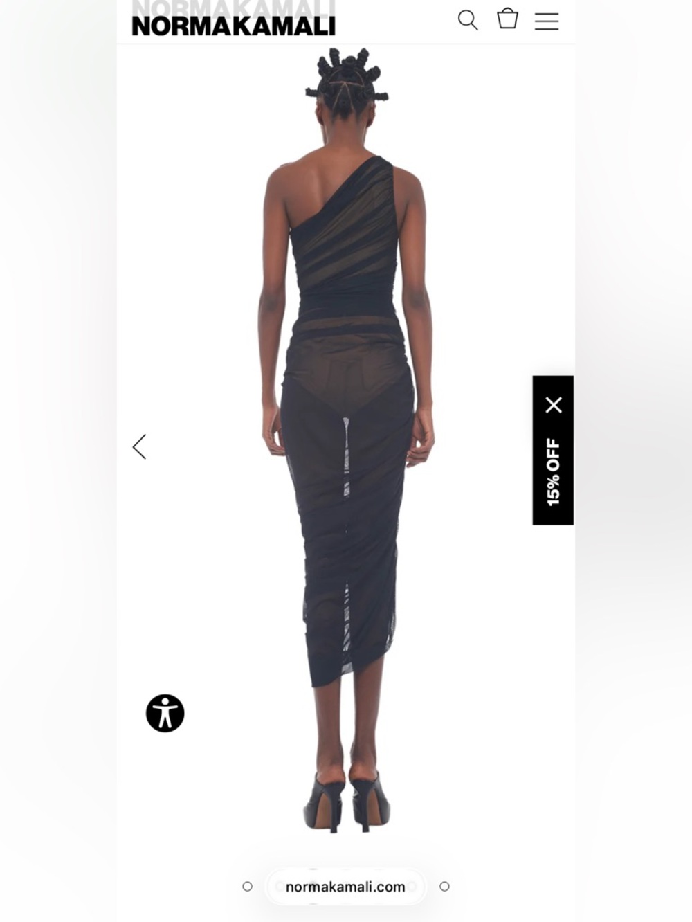 🪩🕷️🥂Norma Kamali Diana Black tulle midi dress size M/38 - Picture 3 of 10